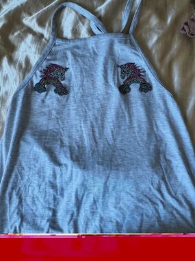 Rhinestone Unicorn Halter Tank